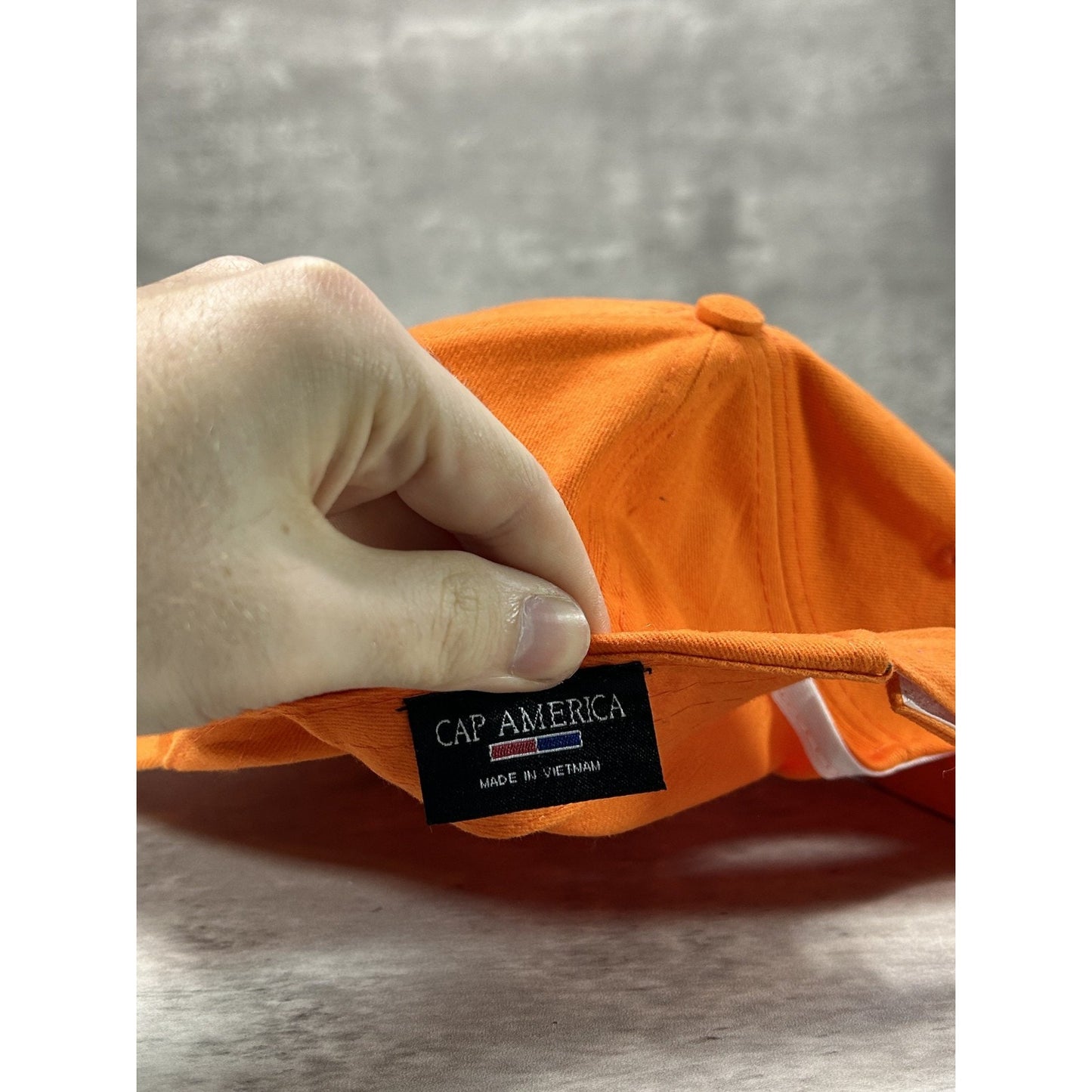 Vintage Tide Racing Embroidered Spellout Nascar Strapback Hat OSFA Orange