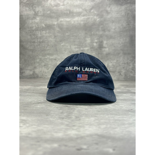 Vintage 90s Polo Ralph lauren Embroidered Spellout Strapback Hat OSFA