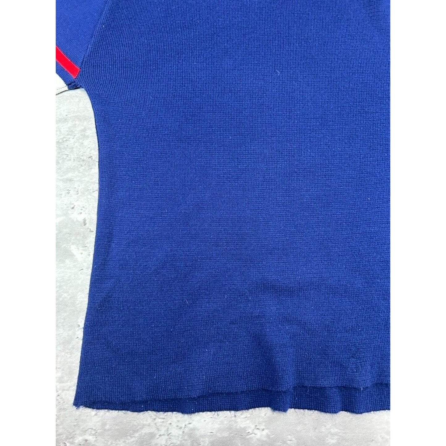 Vintage 90s KP Striped Crewneck Pullover Knit Sweater Size Medium Blue
