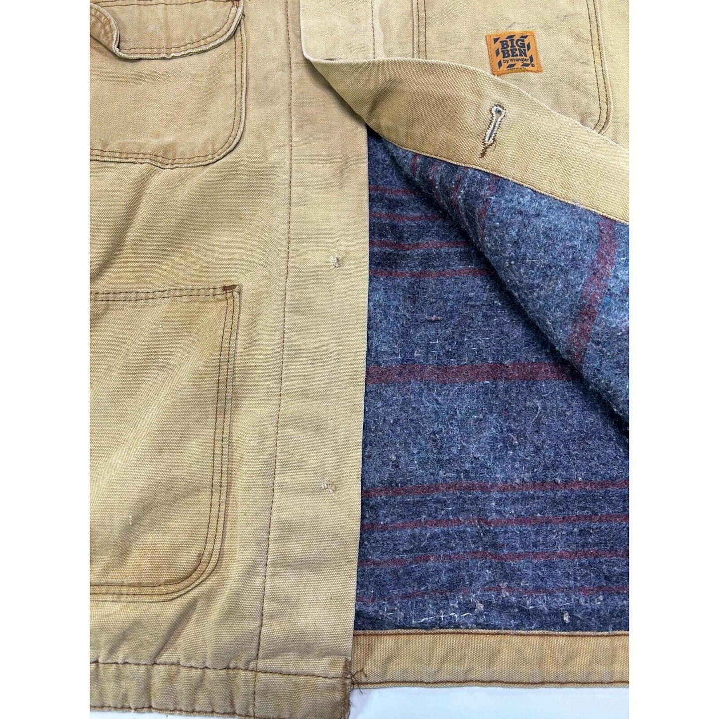Vintage 90s Big Ben Blanket Lined Canva Workwear Chore Jacket Size 48 XL