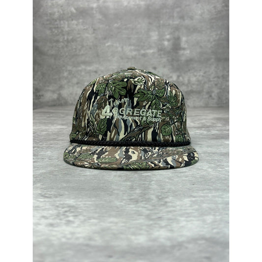 Vintage 90s Team Aggregate Embroidered Spellout Tree Camo Snapback Hat OSFA