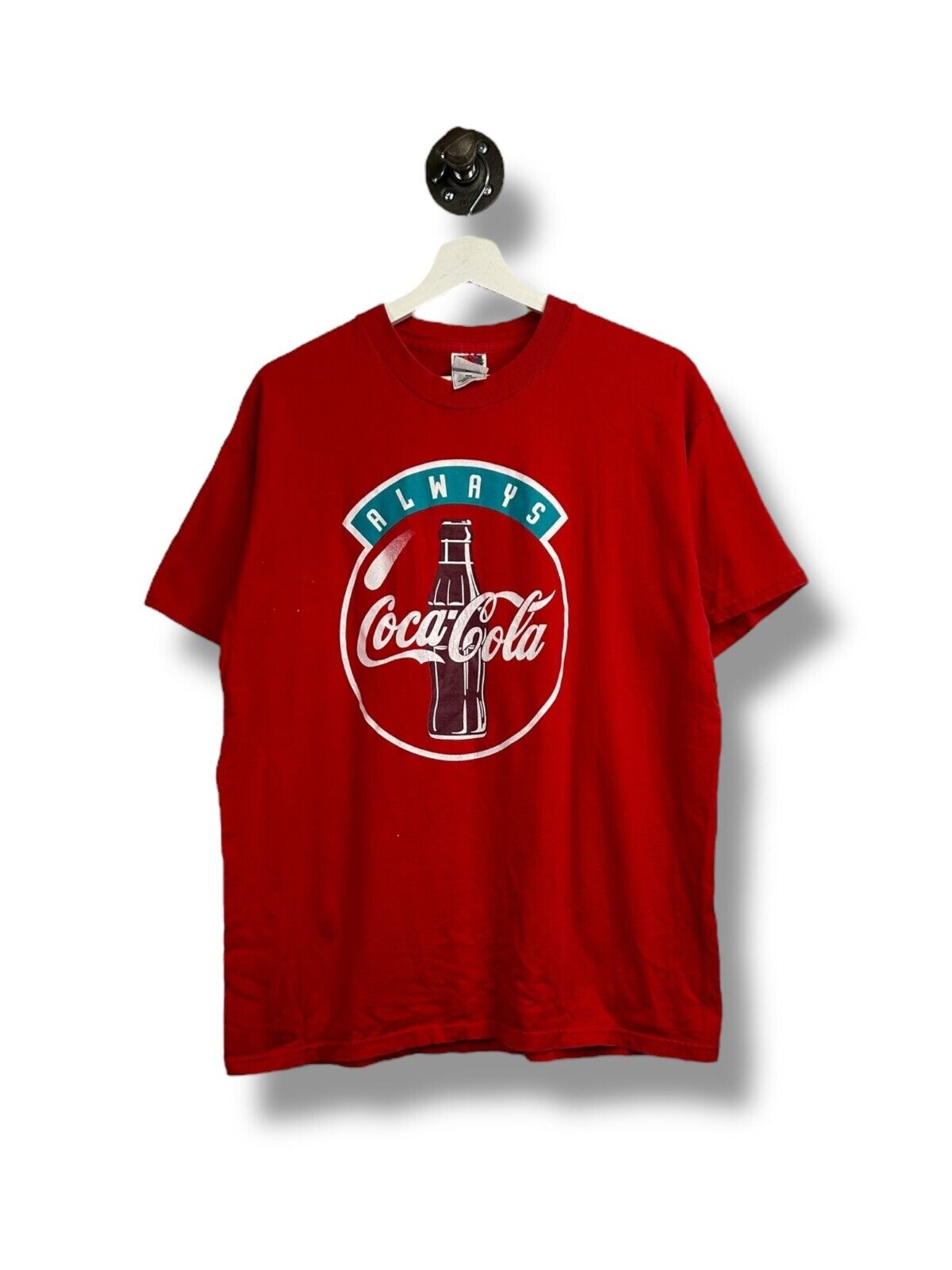 Vintage Always Coca-Cola Spell out Graphic Soda Promo T-Shirt Size XL