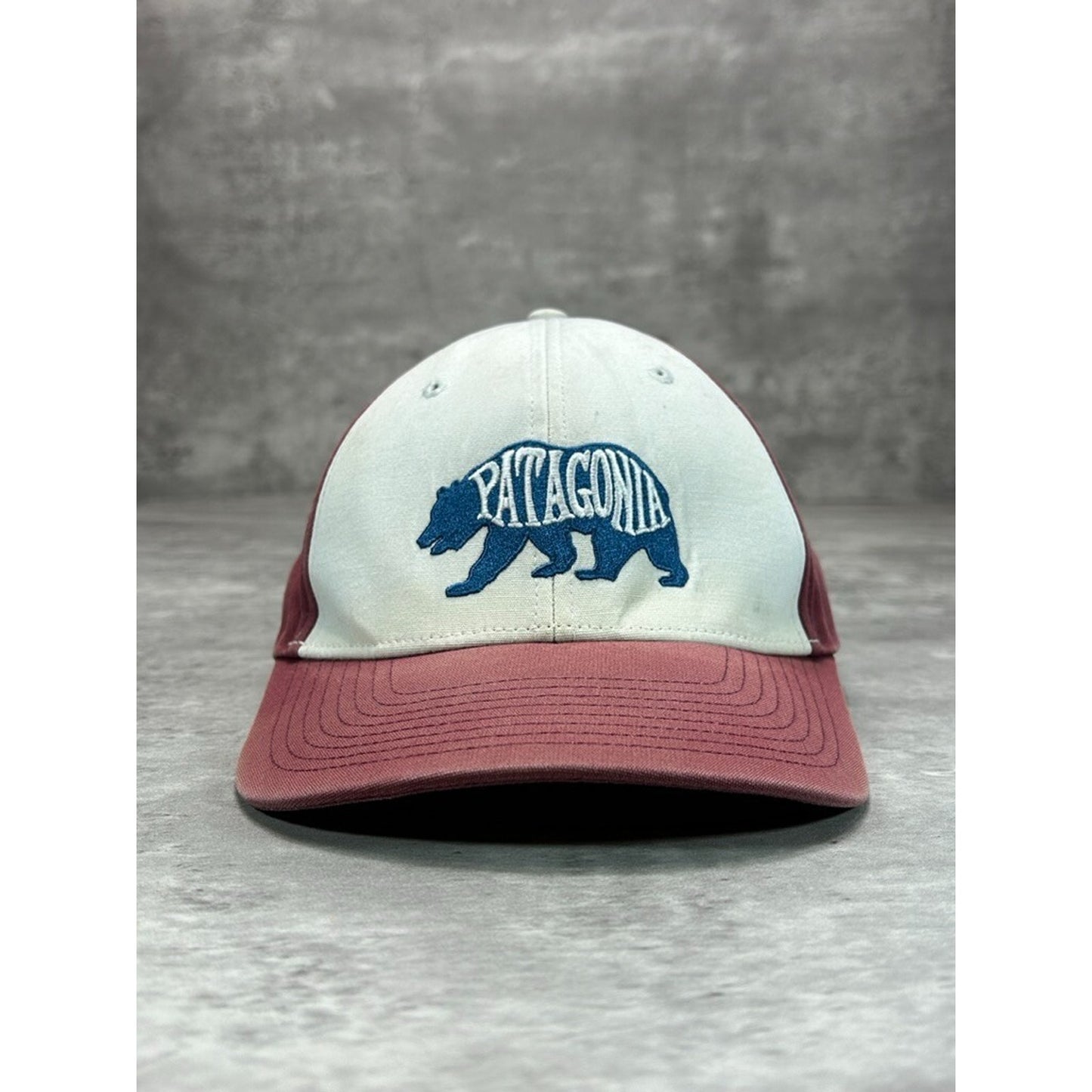 Patagonia Embroidered Bear Spellout Trucker Snapback Hat OSFA