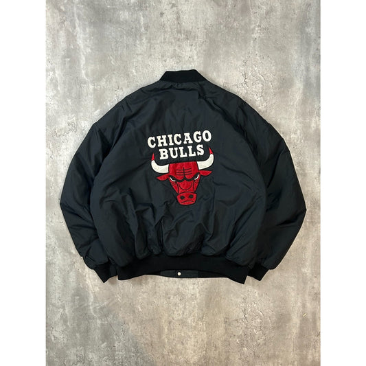 Vintage 80s Chicago Bulls NBA Embroidered Logo Bomber Jacket Size XL