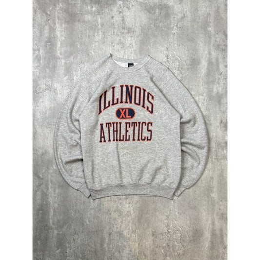 Vintage 90s Illinois Illini NCAA Collegiate Graphic Spellout Sweatshirt Size XL