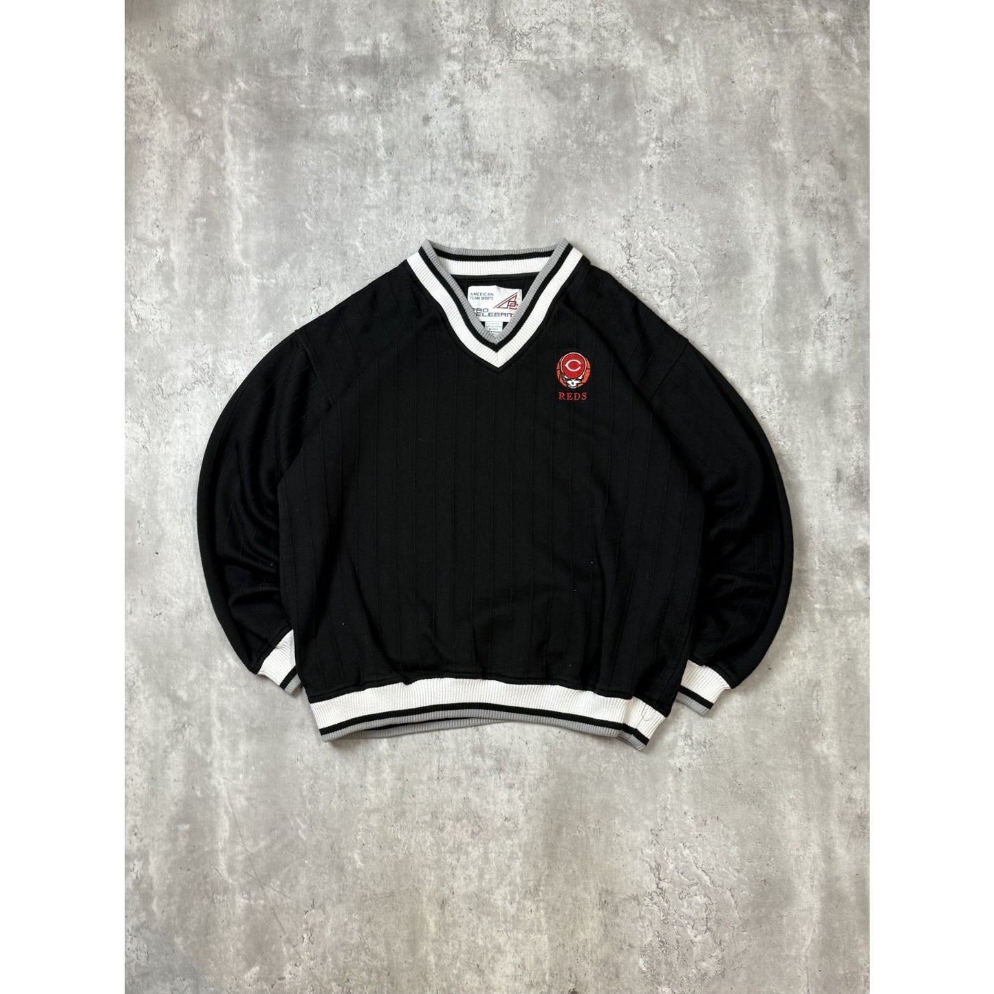 Vintage 90s Cincinnati Reds Grateful Dead Embroidered Logo Sweatshirt Size Large