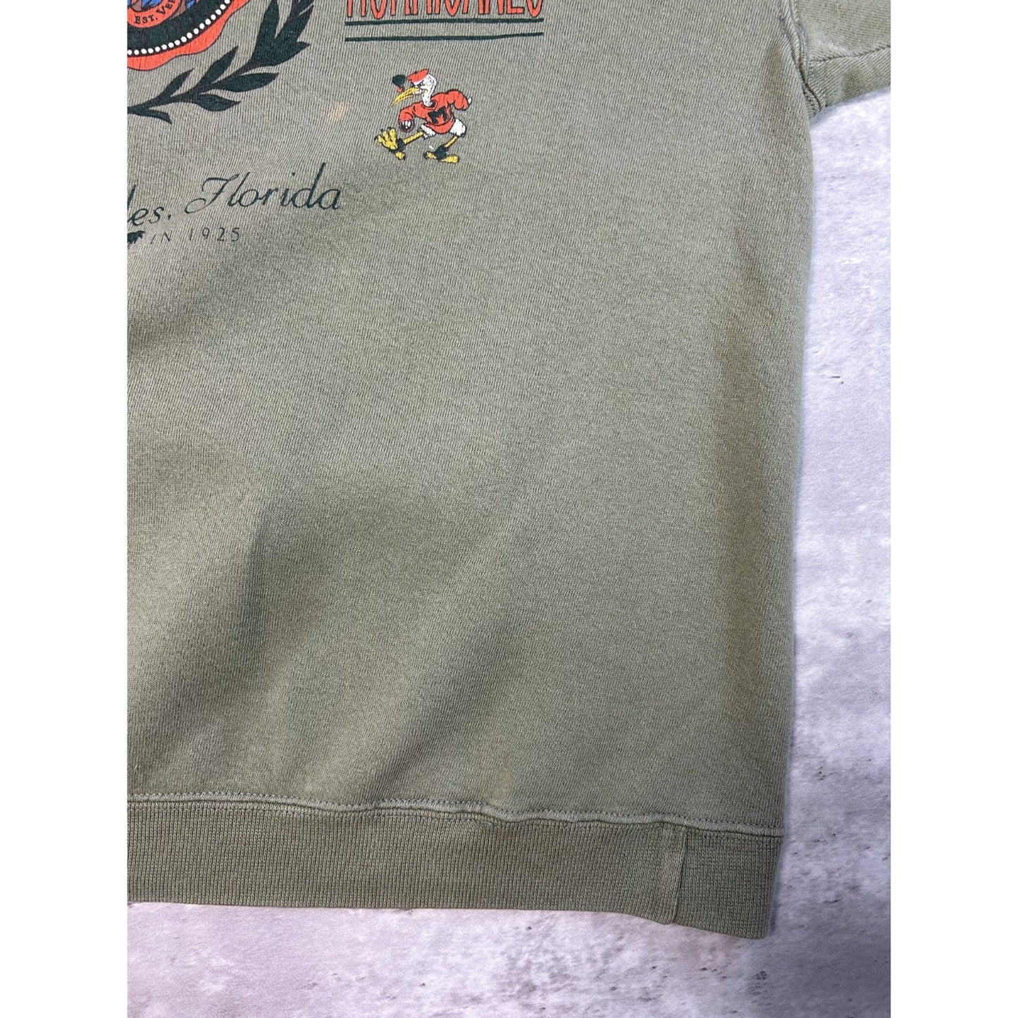 Vintage 90s Miami Hurricanes NCAA Spellout Graphic Collegiate Sweatshirt Large