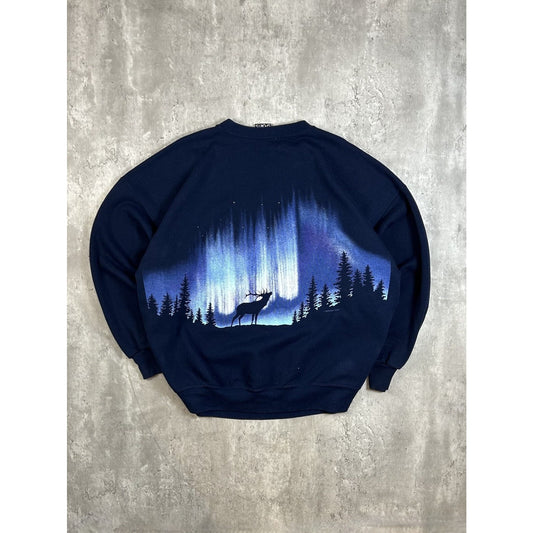 Vintage 90s Rocky Mountains Nature All Over Print Destination Sweatshirt Size XXL