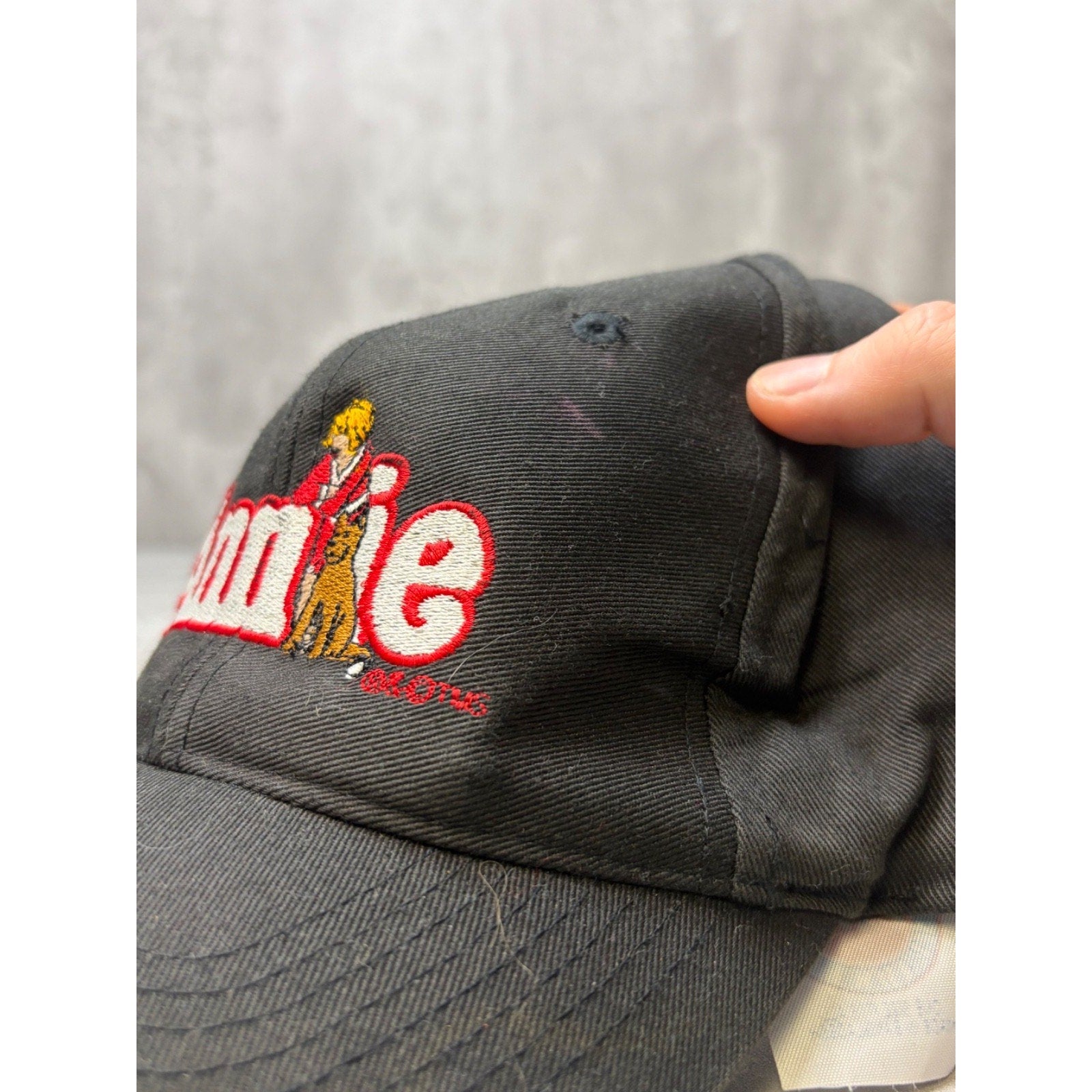 Vintage 90s Annie Comic Strip Embroidered Spellout Graphic Snapback Hat OSFA