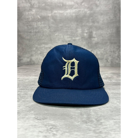 Vintage 80s/90s Detroit Tigers MLB Embroidered Logo Trucker Snapback Hat OSFA