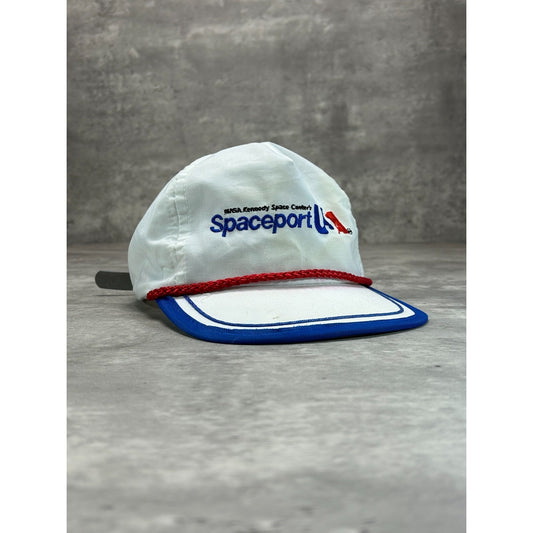 Vintage 90s NASA Kennedy Space Center Space Port Embroidered Strapback Hat OSFA