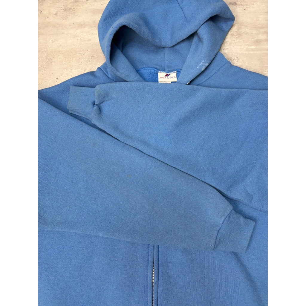 Vintage 90s Pro Spirit Blank Full Zip Hooded Sweatshirt Size Medium