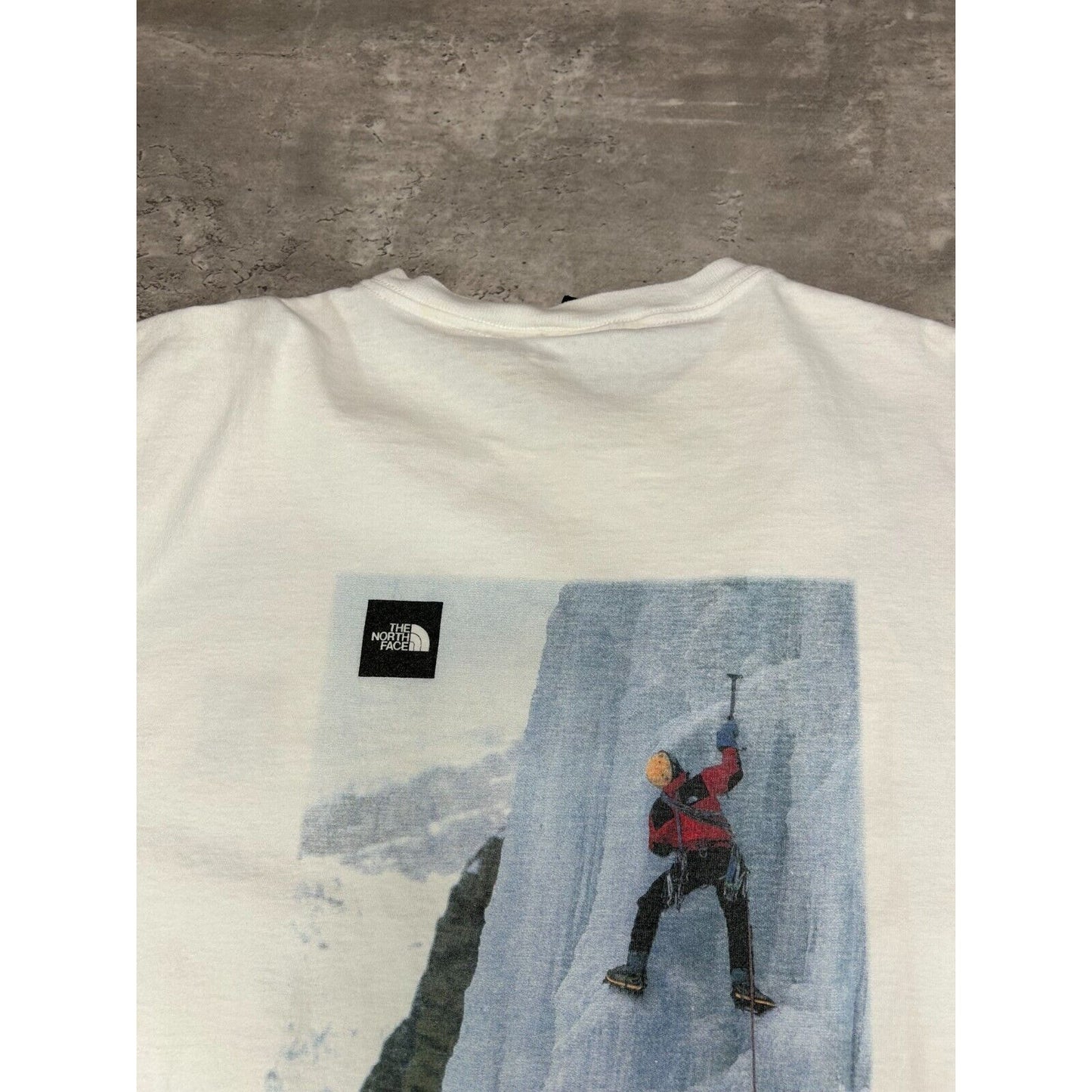 Vintage The North Face TNF Ice Climbing Graphic T-Shirt Size XL White