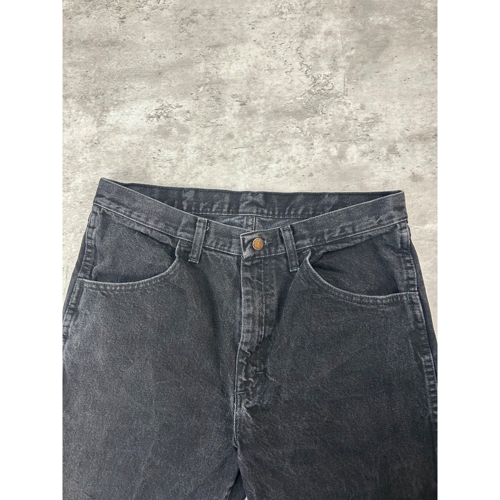 Vintage 90s Rustler Black Denim Straight Leg Pants Size 33