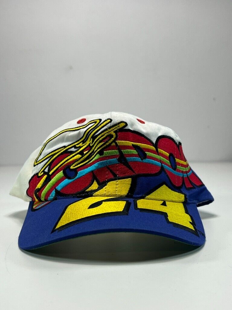 Vintage 90s Jeff Gordon #24 Nascar Embroidered Big Graphic Snapback Hat OSFA