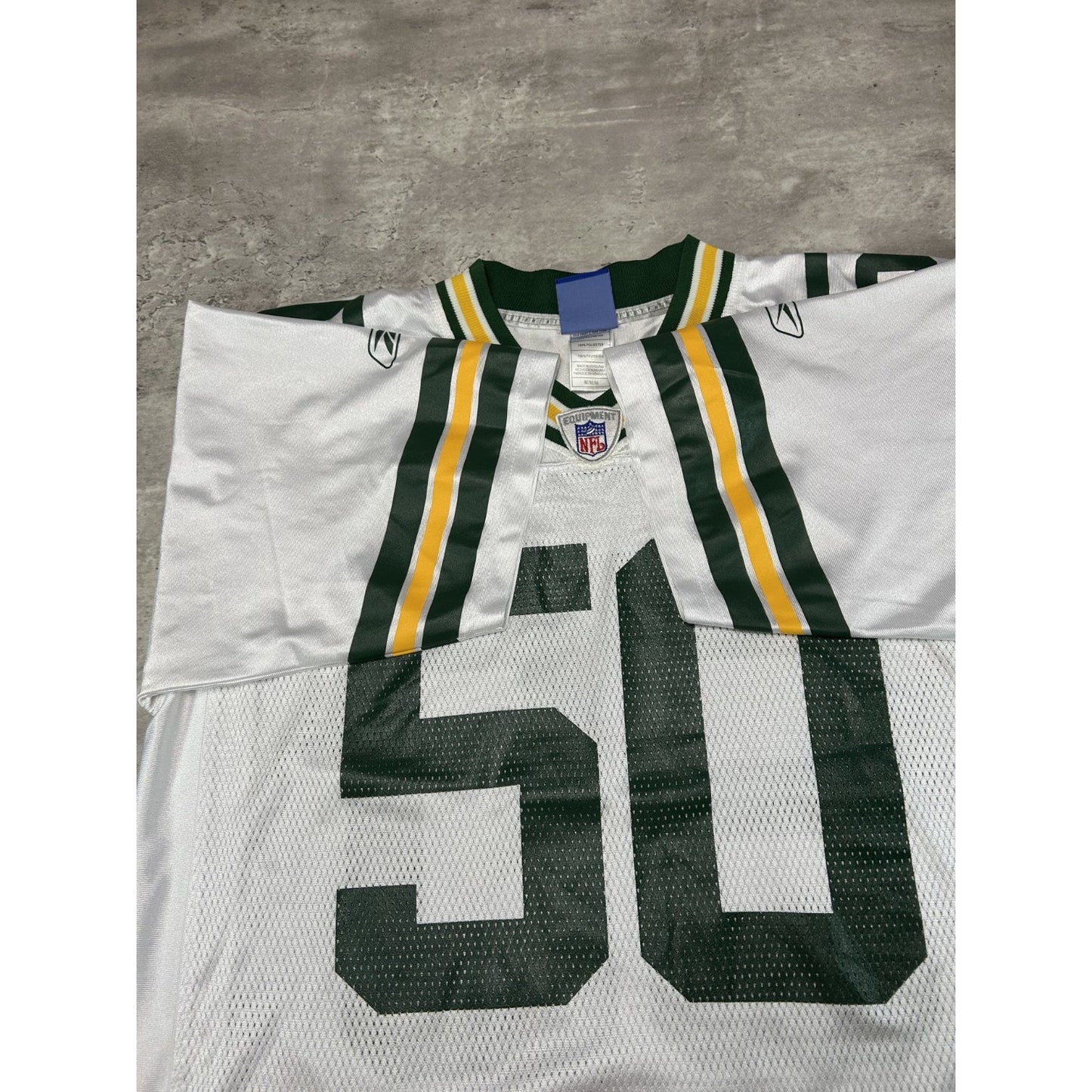 Vintage A.J. Hawk #50 Green Bay Packers NFL Reebok Football Jersey Size Medium