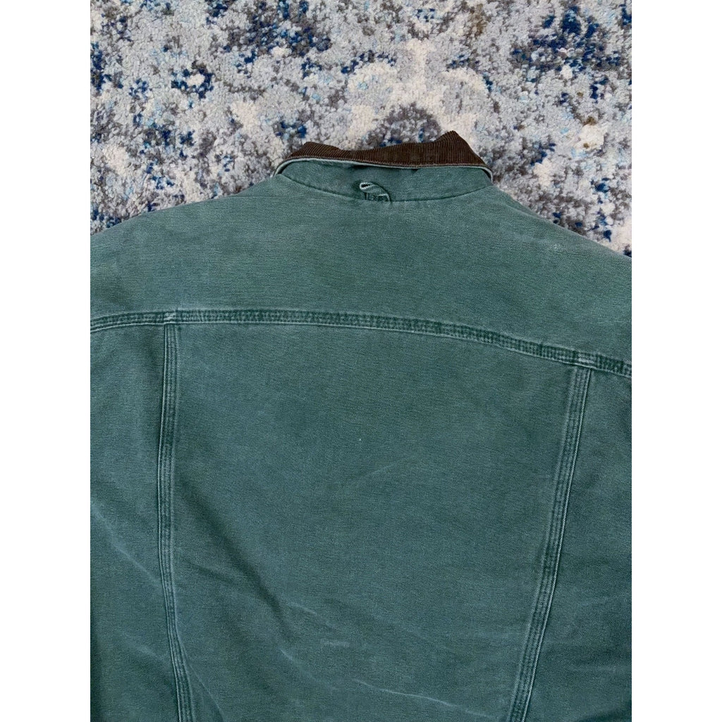 Vintage 90s Carhartt Blanket Lined Aspen Green Trucker Jacket JB0694 Size Large
