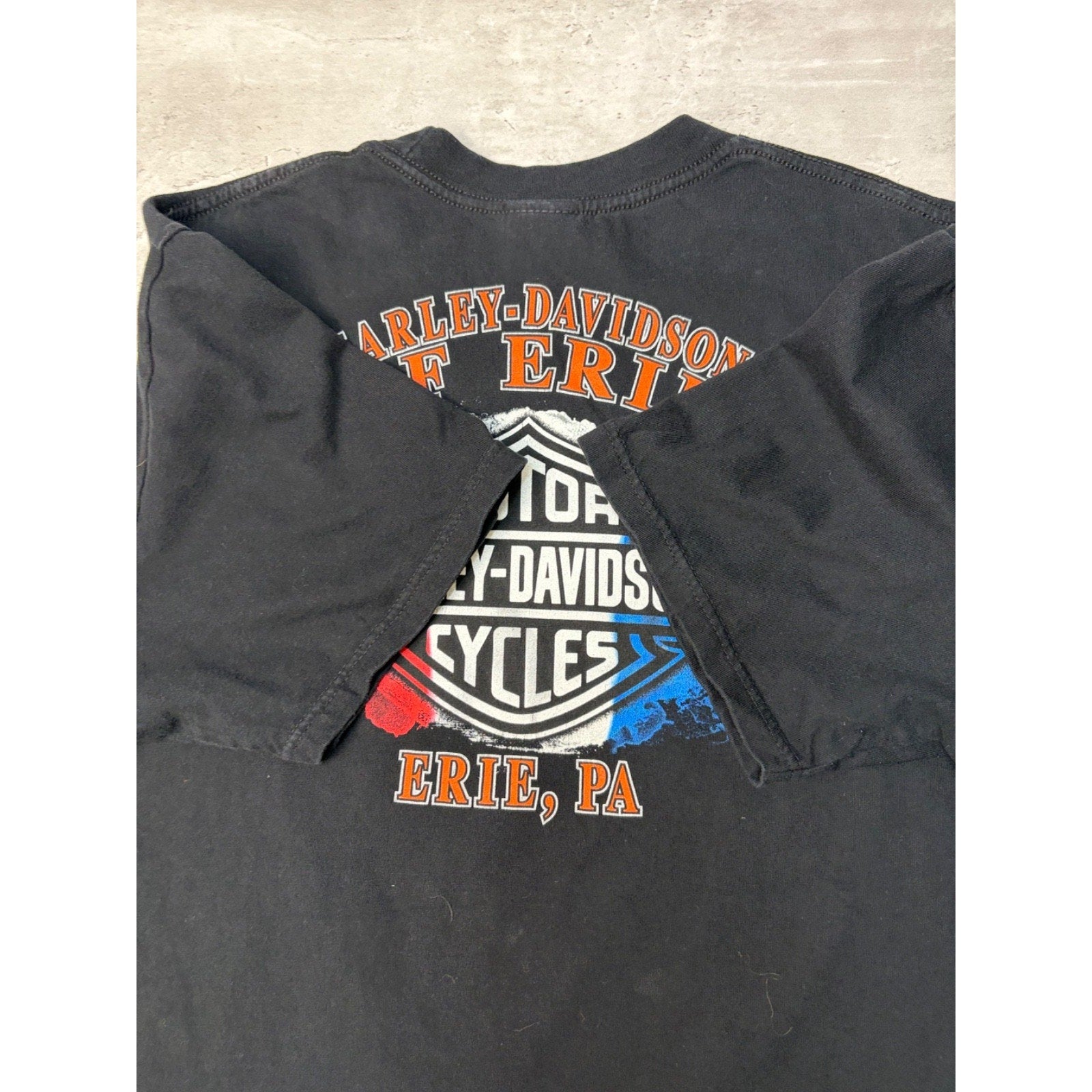 Vintage Harley Davidson Flaming Classic Logo Hog Graphic T-Shirt Size XL
