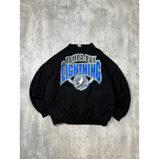 Vintage 90s Tampa Bay Lightning NHL Graphic Spellout Hockey Sweatshirt Size 3XL