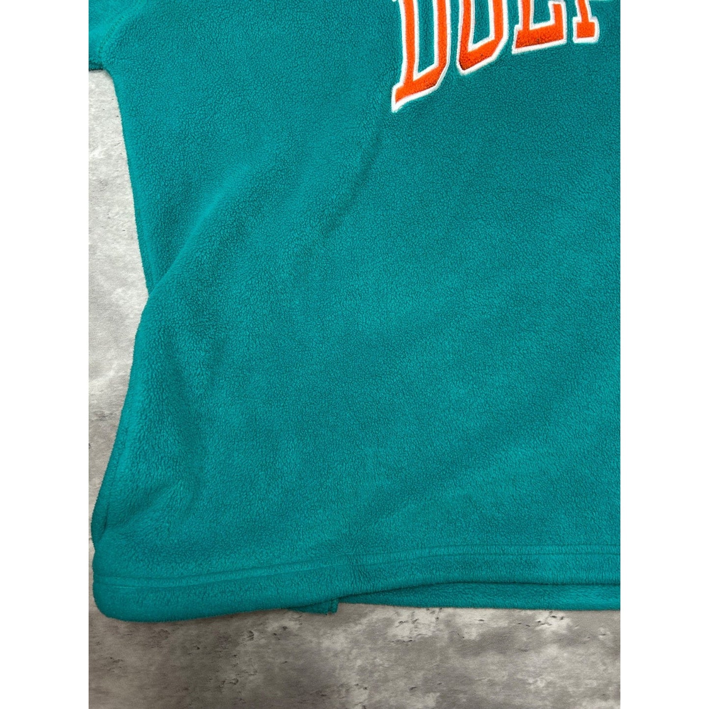 Vintage 90s Miami Dolphins NFL Embroidered 1/4 Zip Fleece Sweatshirt Size 2XL