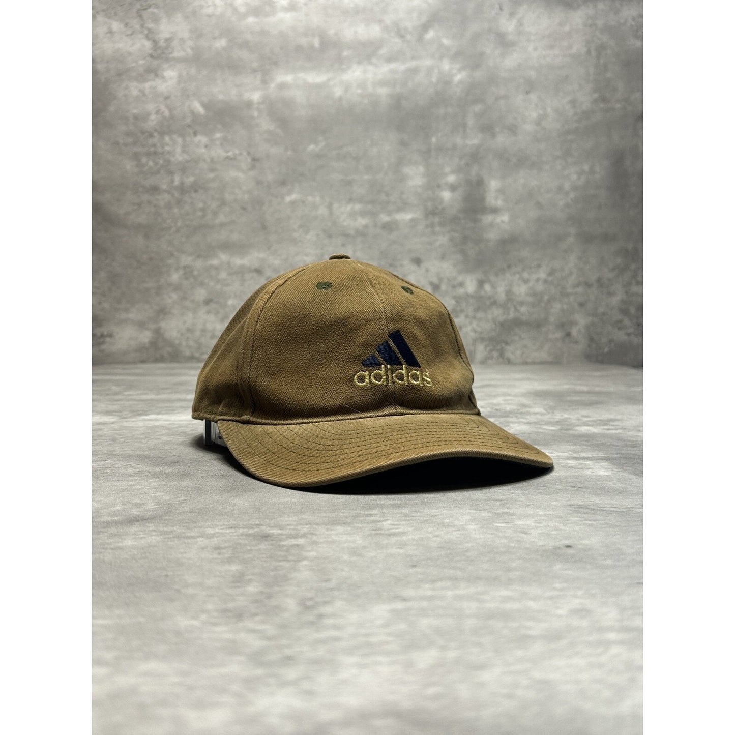 Vintage Adidas Embroidered Logo Spellout Earth Tones Fitted Snapback Hat 7 1/4
