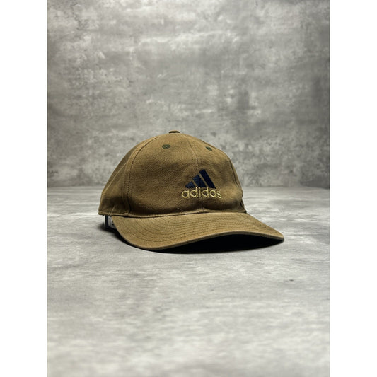 Vintage Adidas Embroidered Logo Spellout Earth Tones Fitted Snapback Hat 7 1/4