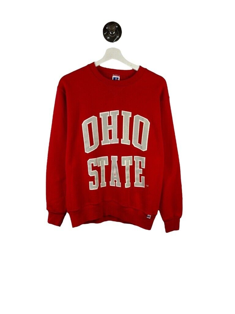 VTG 90s Ohio State Buckeyes NCAA Spell Out Russell Athletic Sweatshirt Sz Medium