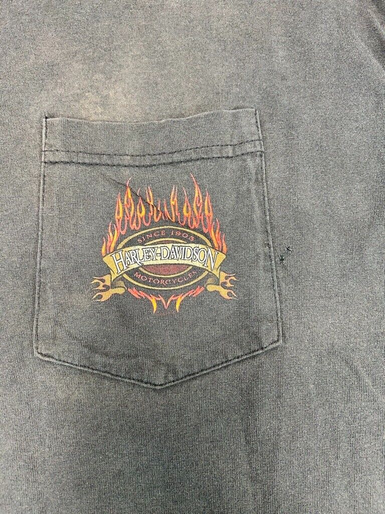 Harley Davidson Motorcycles Flame Graphic Spell Out Sleeveless T-Shirt Size 2XL