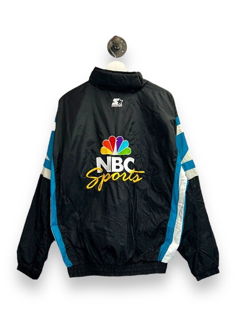 Vintage 90s NBC Sports Embroidered Starter Full Zip Windbreaker Jacket Sz Large