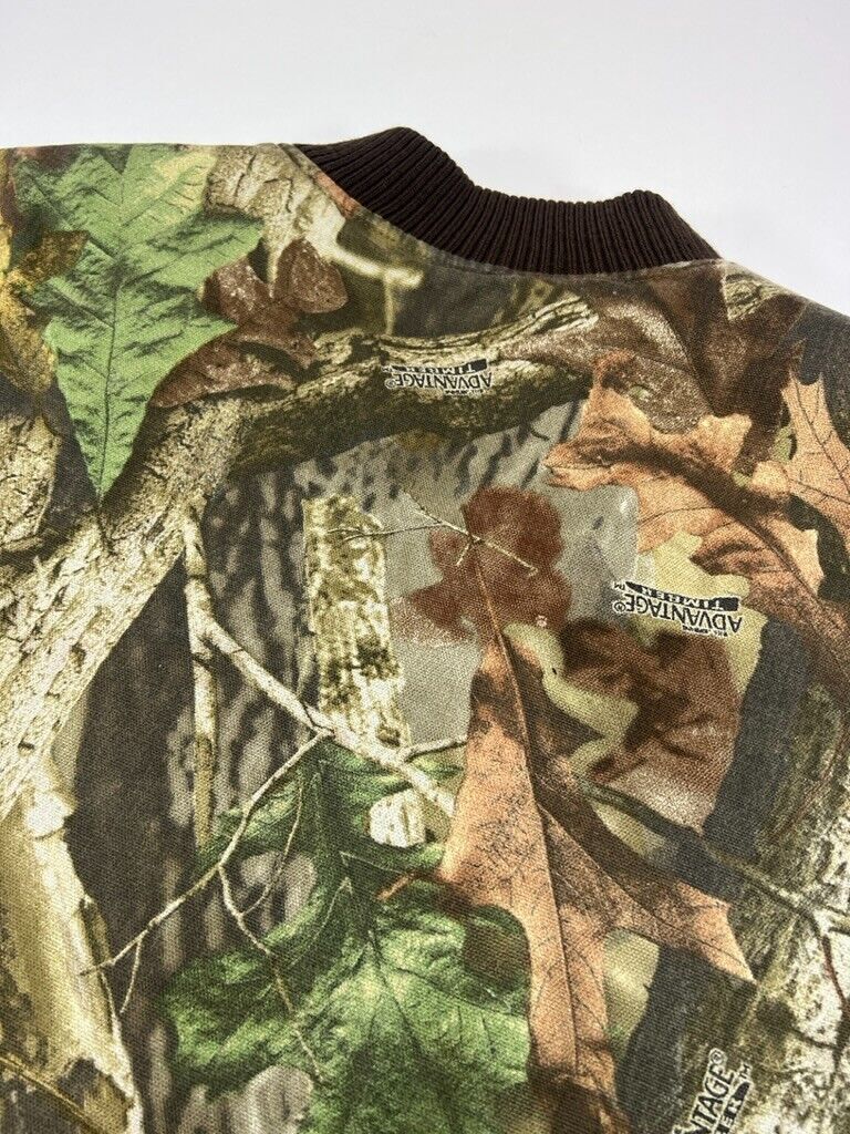 Vintage 90s Advantage Timber Tree Camo Reversible Hunting Jacket Size Large