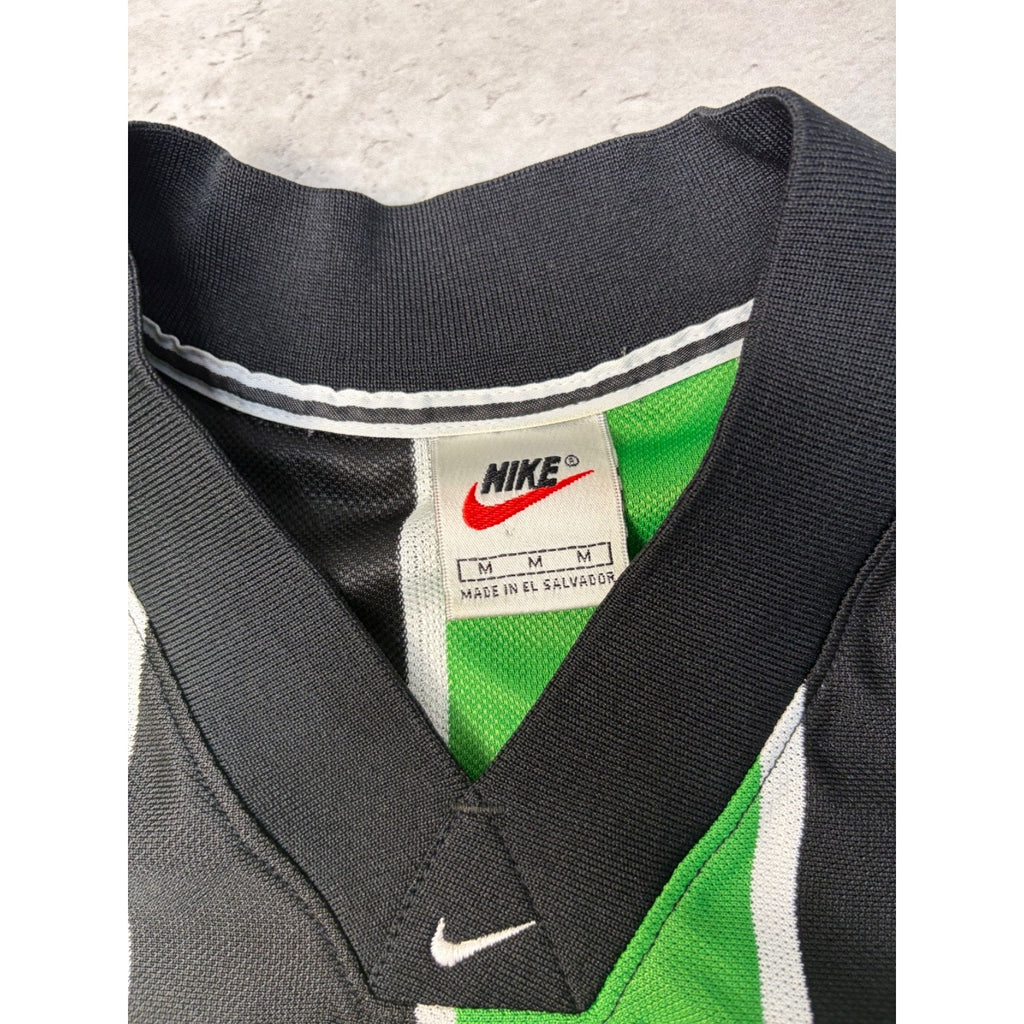 Vintage 90s Nike Embroidered Swoosh Striped Soccer Jersey Size Medium