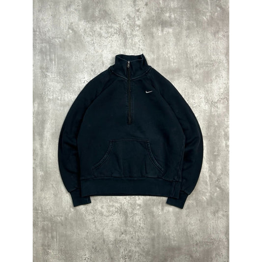 Vintage 2000s Nike Embroidered Mini Swoosh 1/4 Zip Crewneck Sweatshirt YOUTH XL