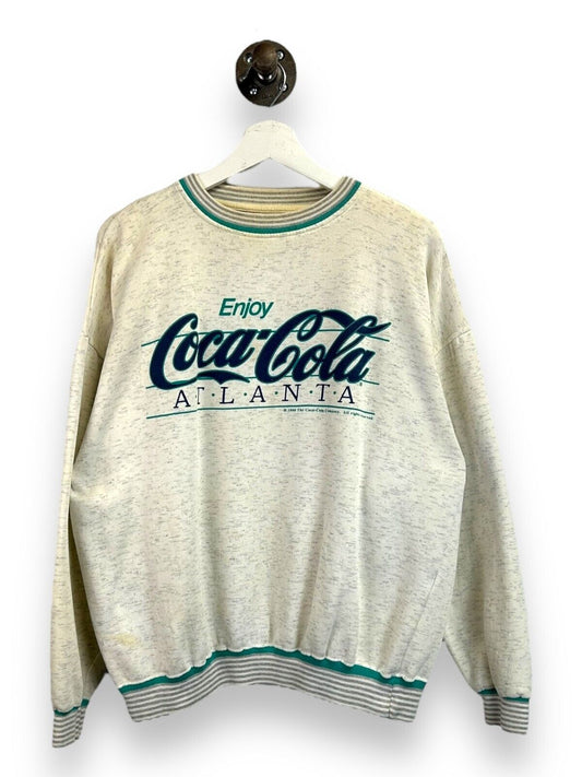 Vintage 1998 Coca Cola Atlanta Graphic Spell Out Soda Promo Sweatshirt Sz Large