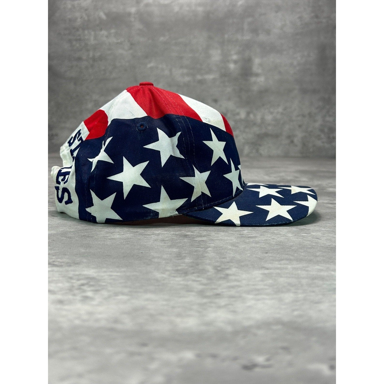 Vintage 1996 Atlanta Olympics American Flag All Over Print Snapback Hat OSFA