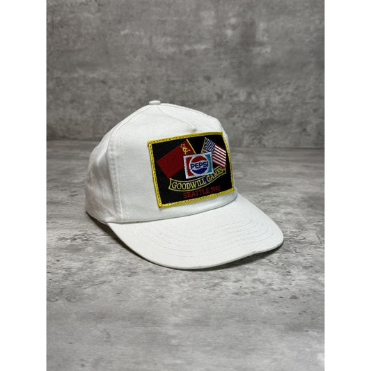 Vintage 1990 Pepsi Goodwill Games Embroidered Patch Snapback Hat OSFA