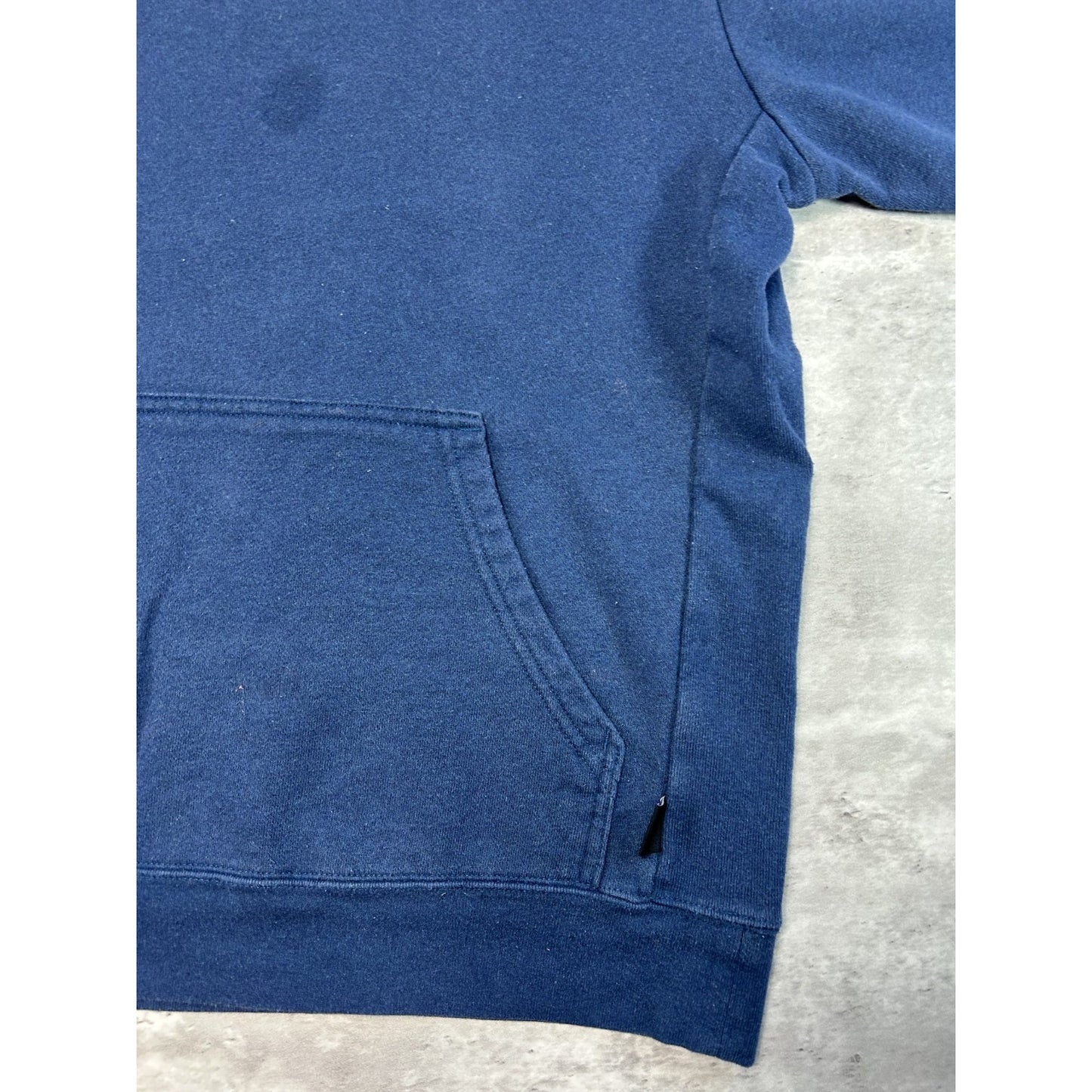 Patagonia Graphic Spellout Pullover Hooded Sweatshirt Size Medium Navy Blue