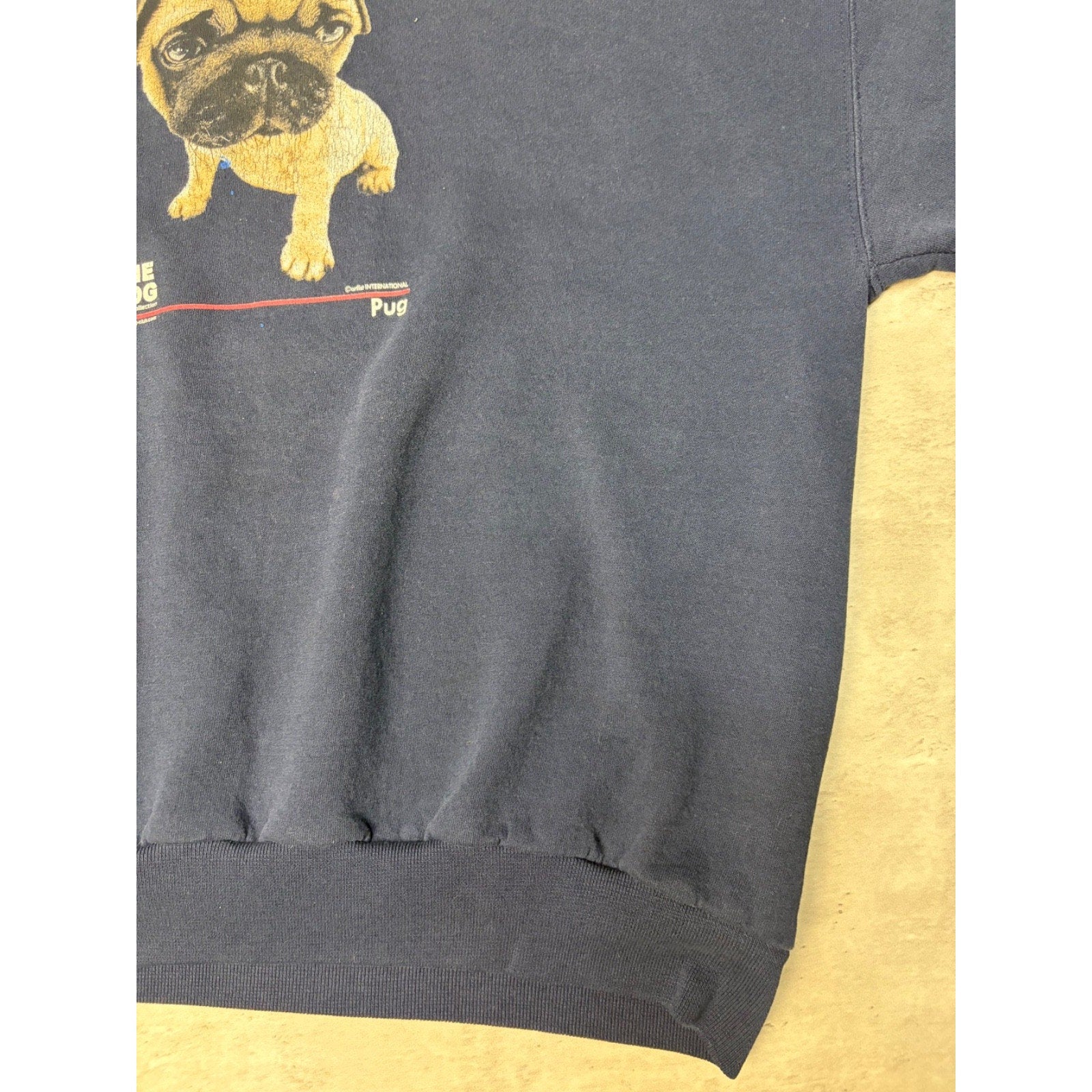 Vintage What's Up Dawg Pug Dog Graphic Animal Sweatshirt Size