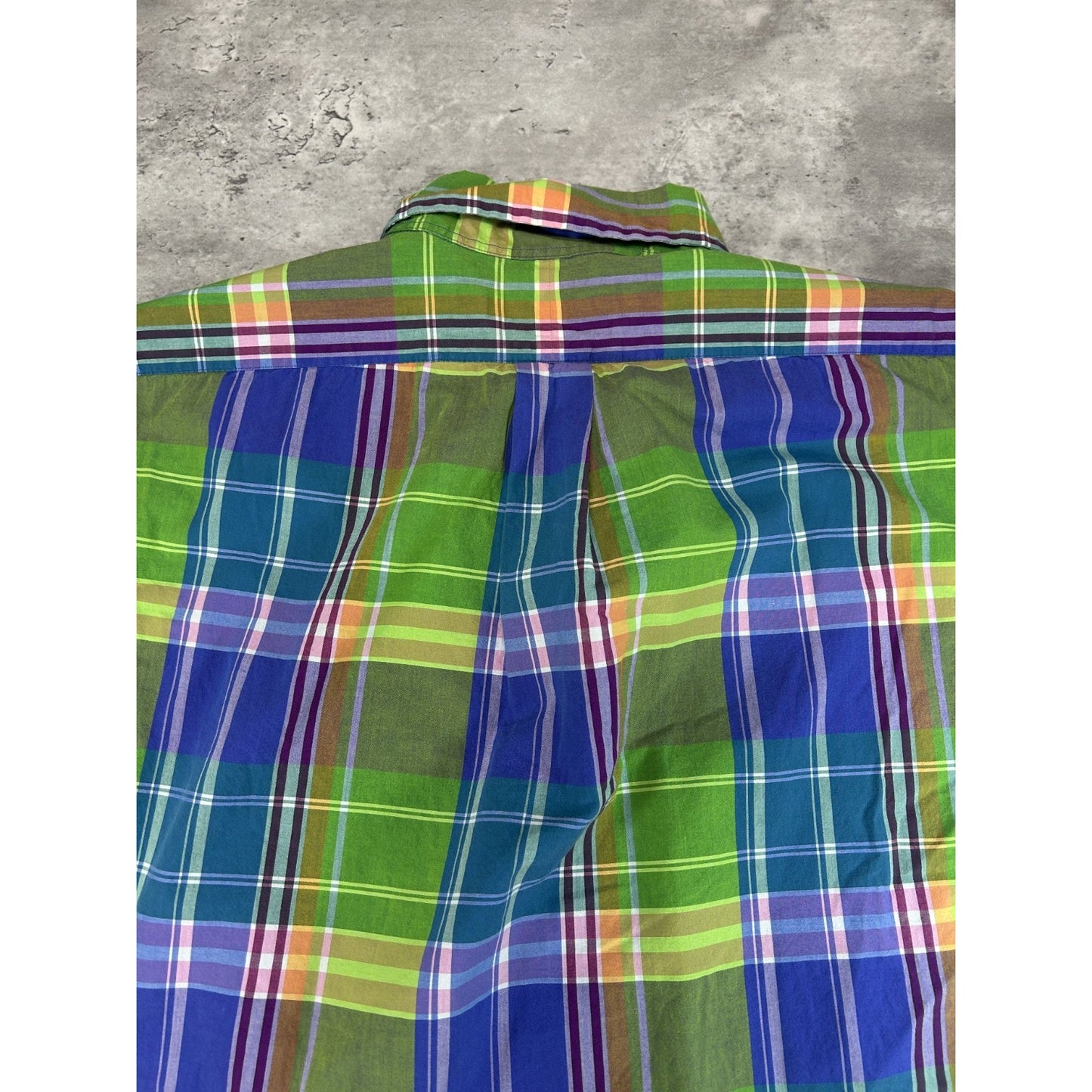 VTG Polo Ralph Lauren Plaid Short Sleeve Reworked Cropped Button Up Shirt Medium