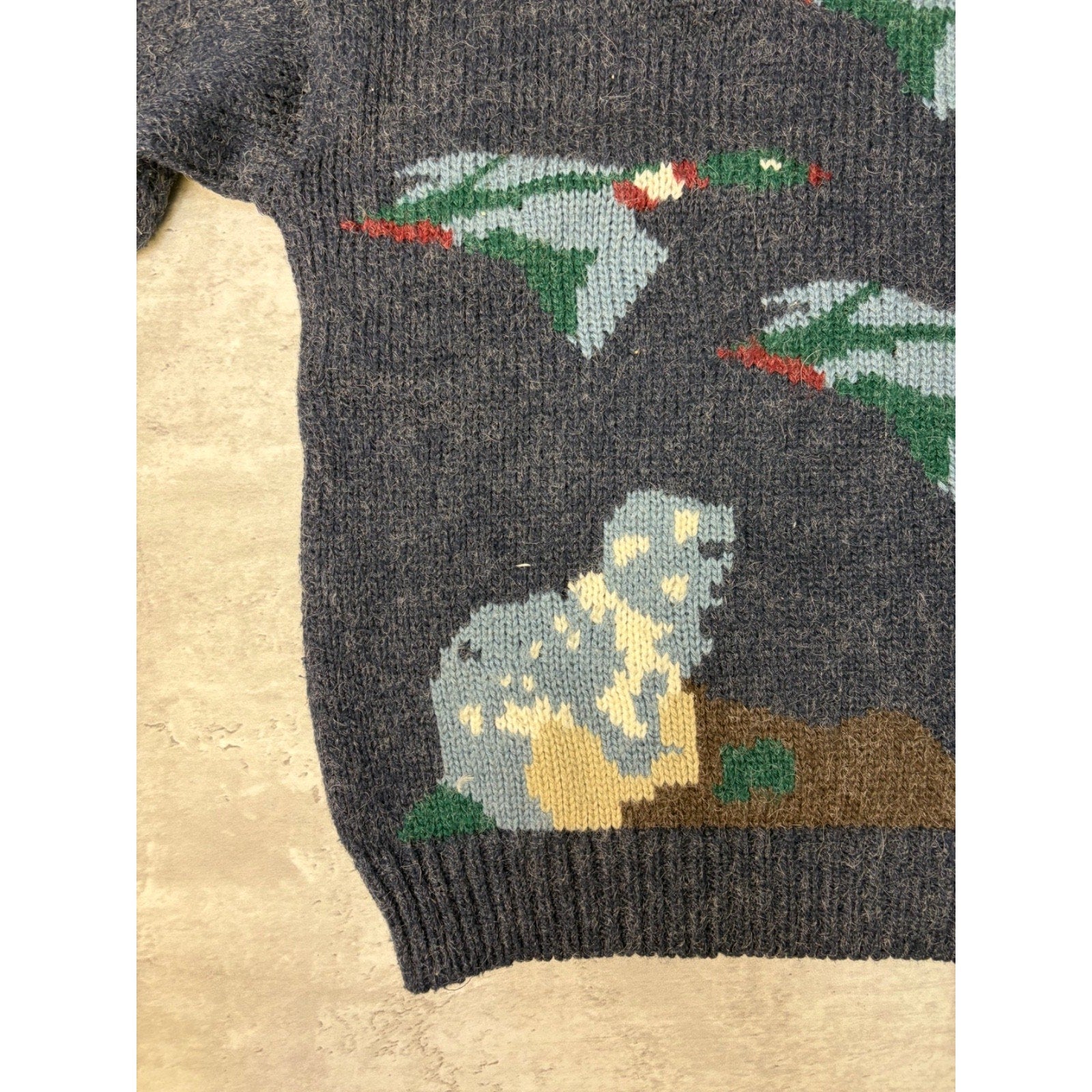 Vintage US Polo Assn Duck Print Pullover Knit Sweater Size Small
