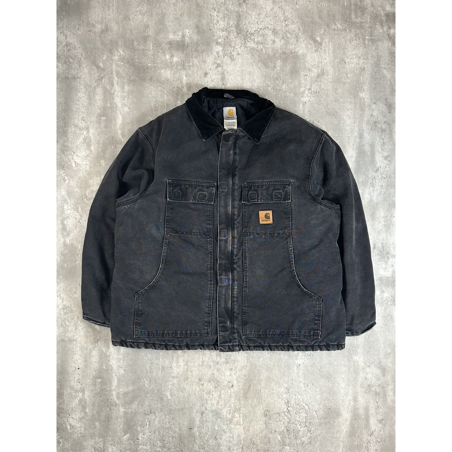 Vintage Carhartt Insulated Canvas Workwear Arctic Jacket Size XXL Black