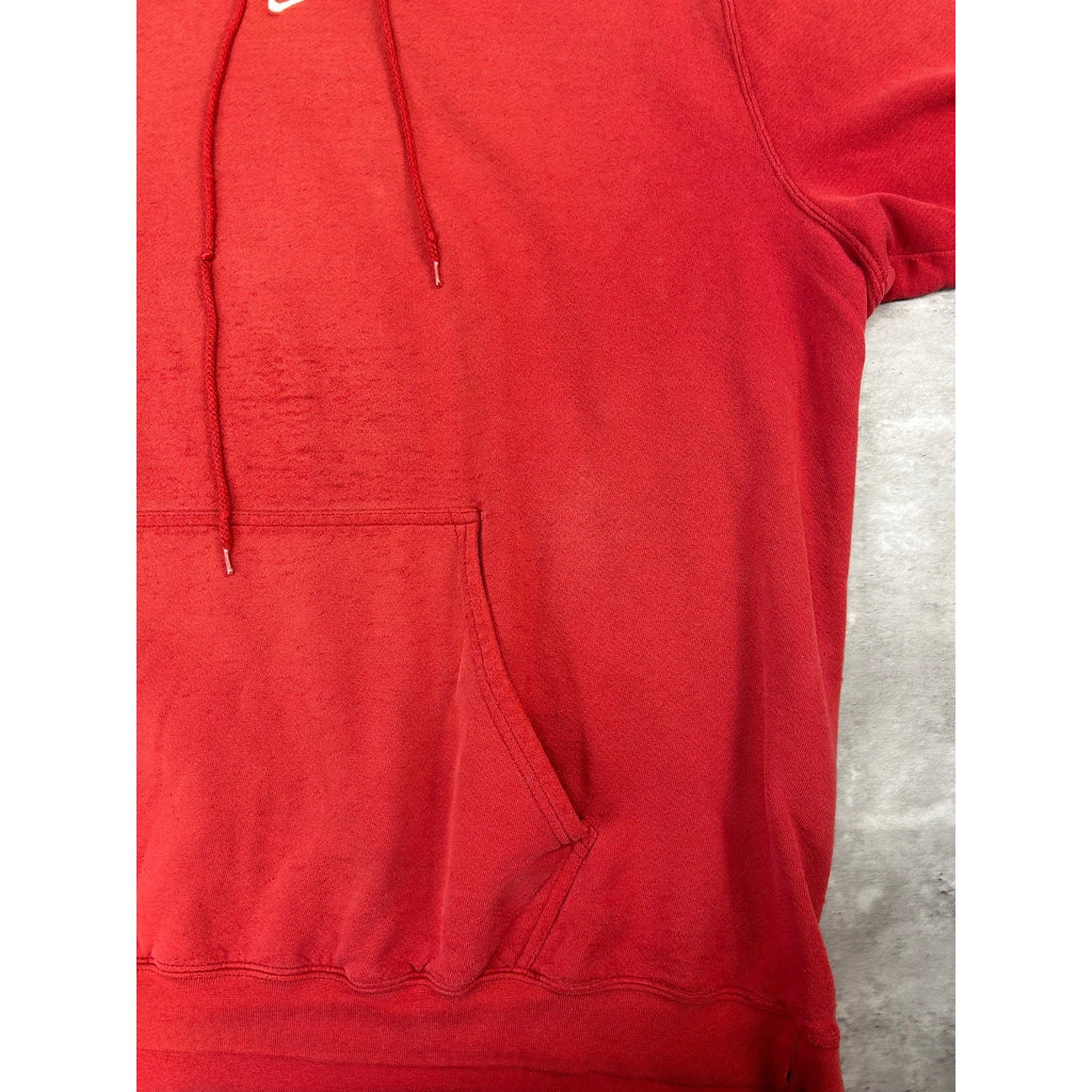Vintage 2000s Nike Embroidered Middle Swoosh Hooded Red Sweatshirt Size 2XL