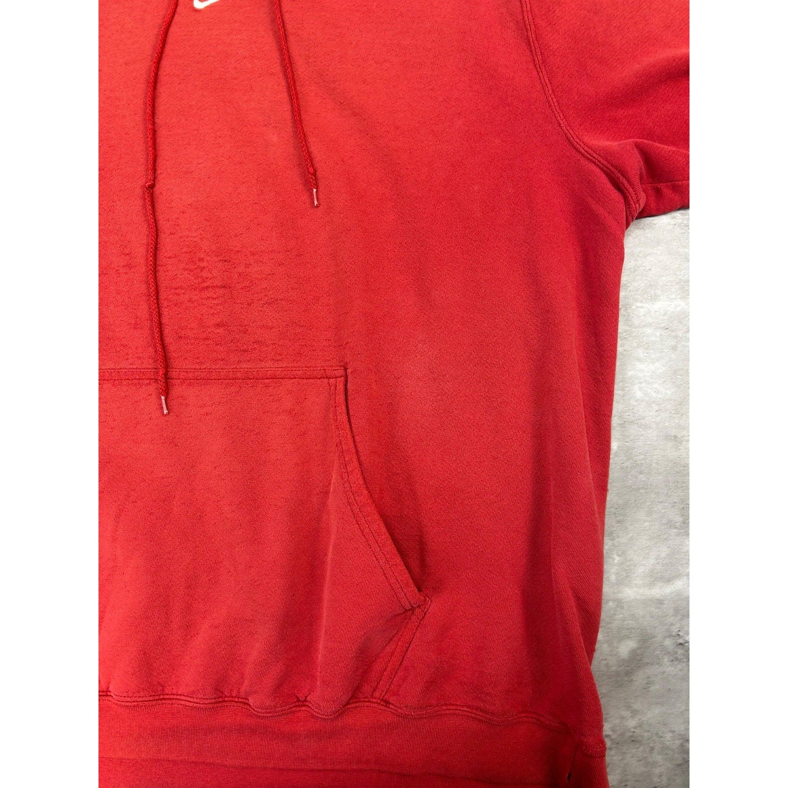 Vintage 2000s Nike Embroidered Middle Swoosh Hooded Red Sweatshirt Size 2XL