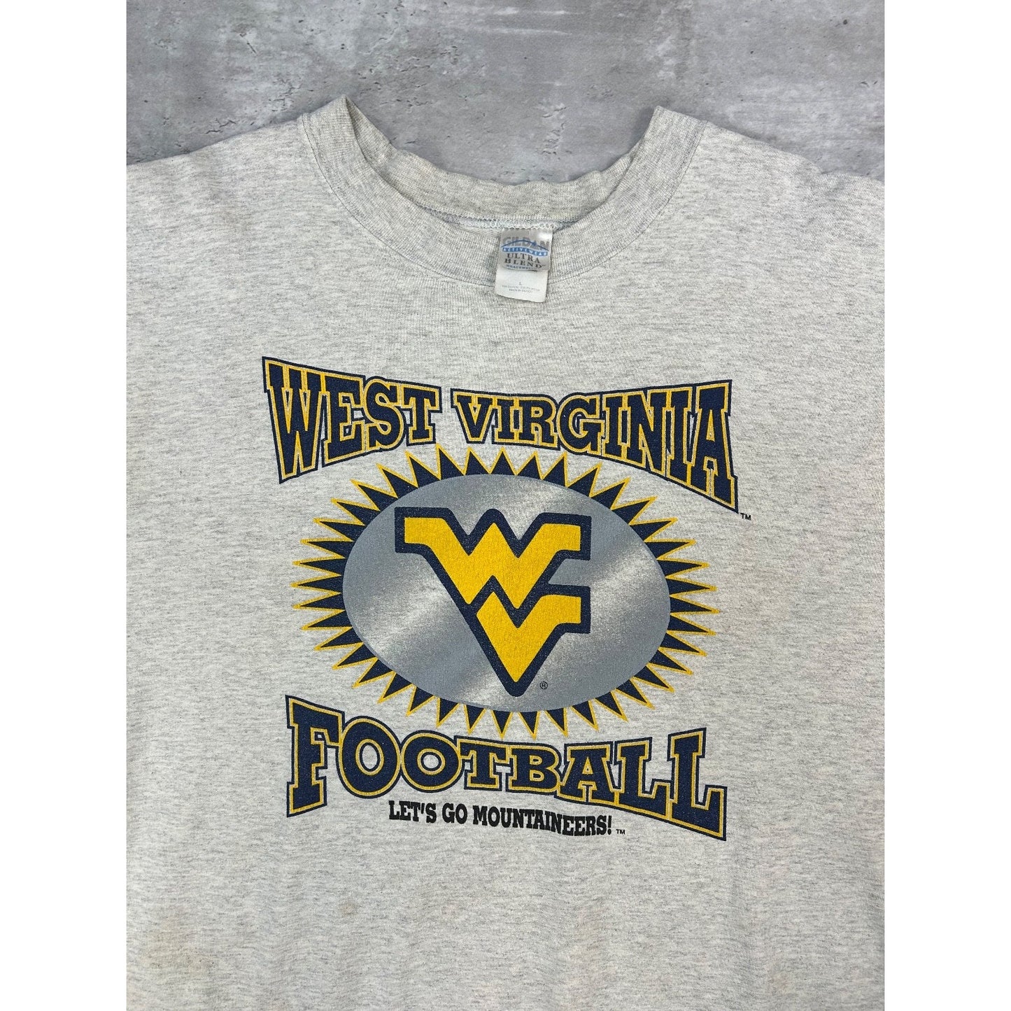 Vintage 90s West Virginia Mountaineers NCAA Football Graphic Sweatshirt Sz Large