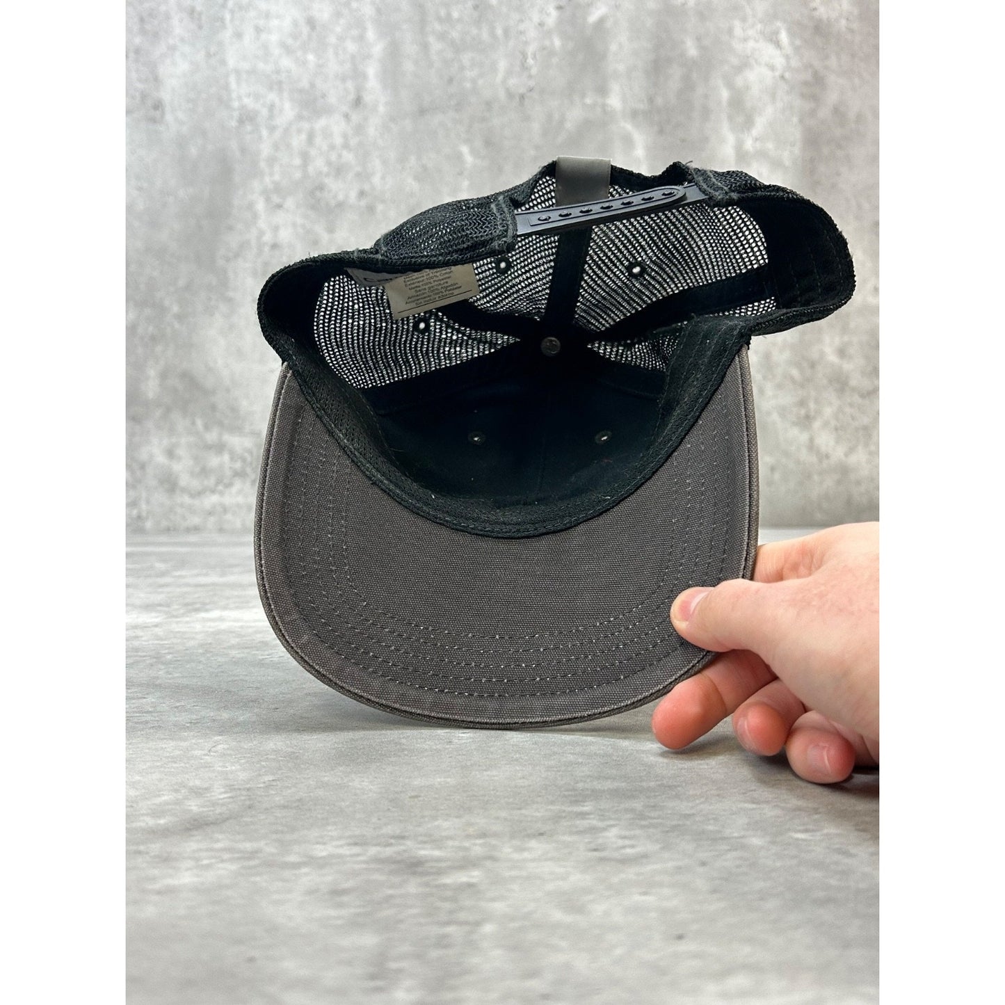 Vintage Carhartt Embroidered Spellout Workwear Trucker Snapback Hat OSFA