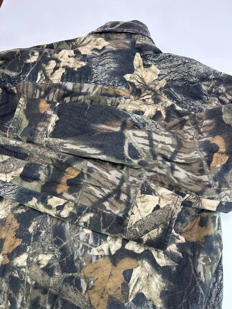 VTG Ranger Mossy Oak Breakout Camo Hunting Long Sleeve Button Up Shirt Sz Medium