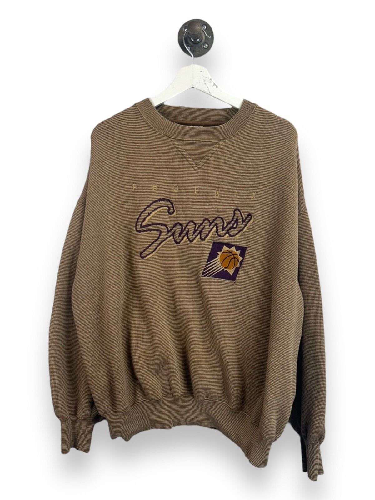 Vintage Phoenix Suns NBA Embroidered Script Spellout Sweatshirt Size Large