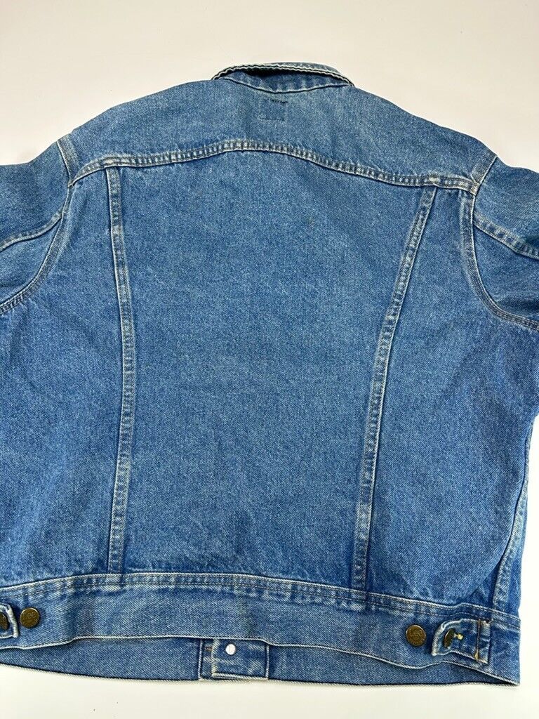 Vintage 90s Lee Medium Wash Denim Trucker Jacket Size 44 Medium