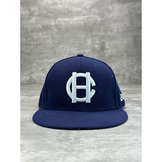 Victoria Harbourcats WCL Embroidered Logo Baseball Fitted Hat 7 1/2 Navy Blue