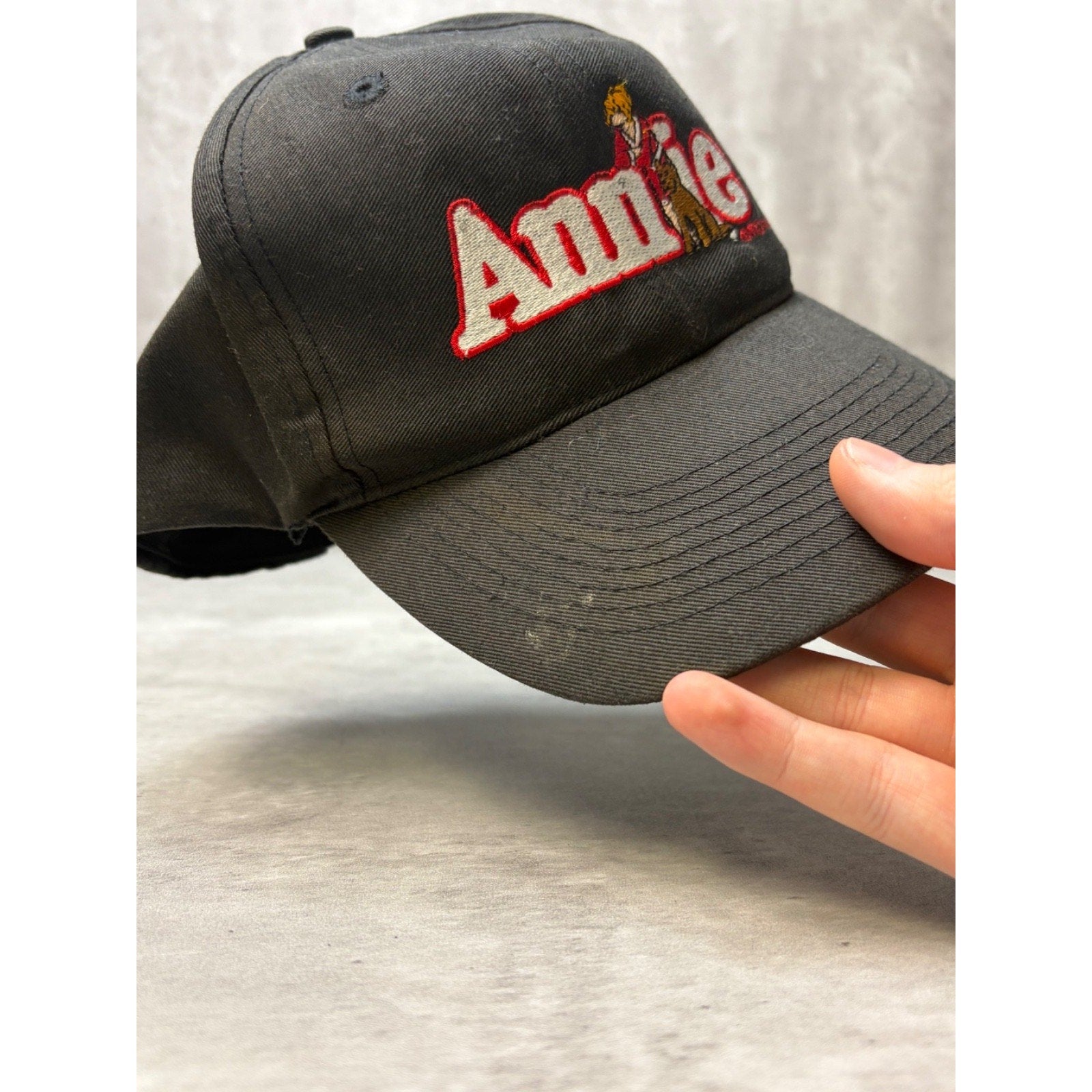 Vintage 90s Annie Comic Strip Embroidered Spellout Graphic Snapback Hat OSFA