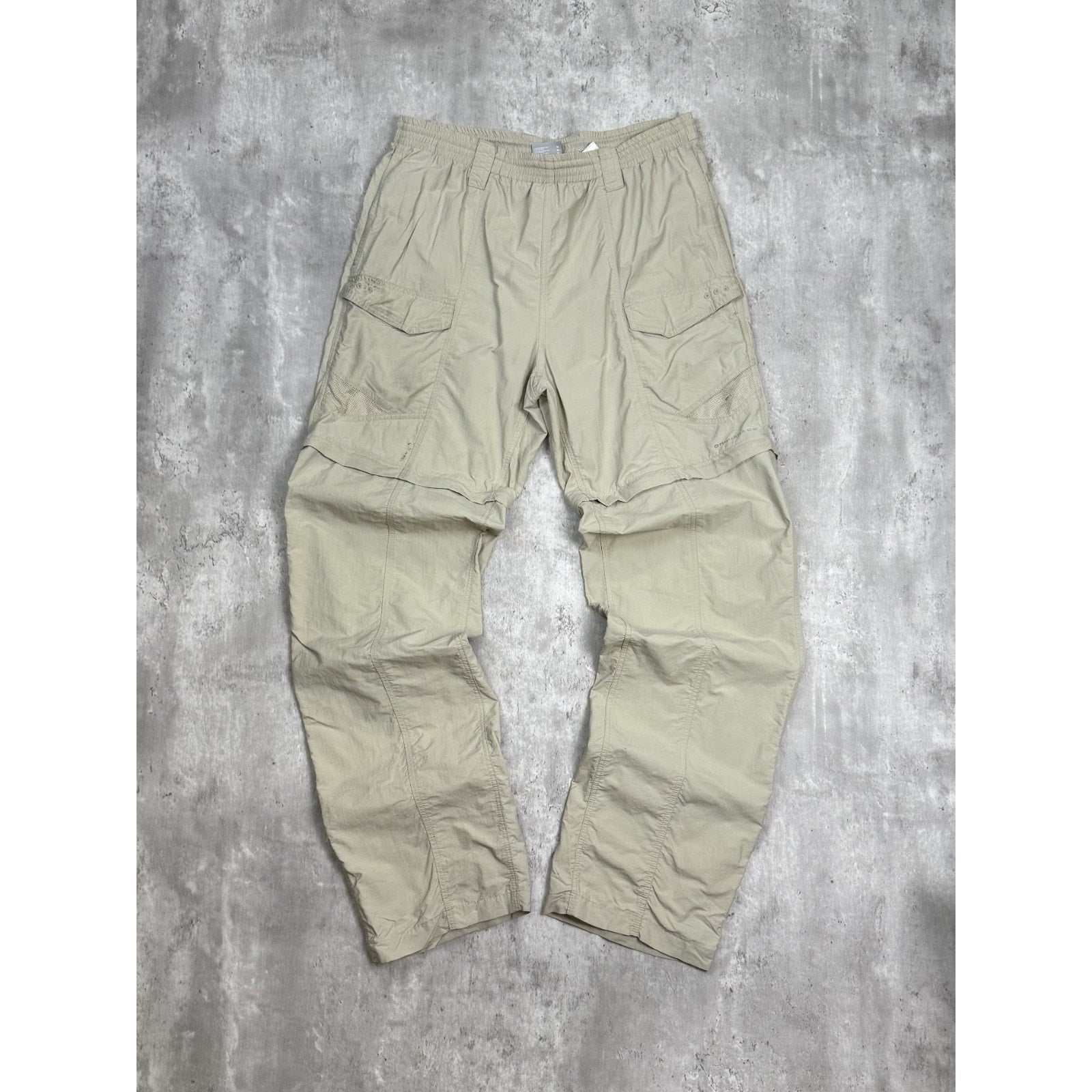 Vintage Columbia PFG Multi Pocket Convertible Nylon Fishing Pants Size Medium